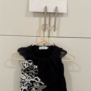 Dior Kids Black Floral Top